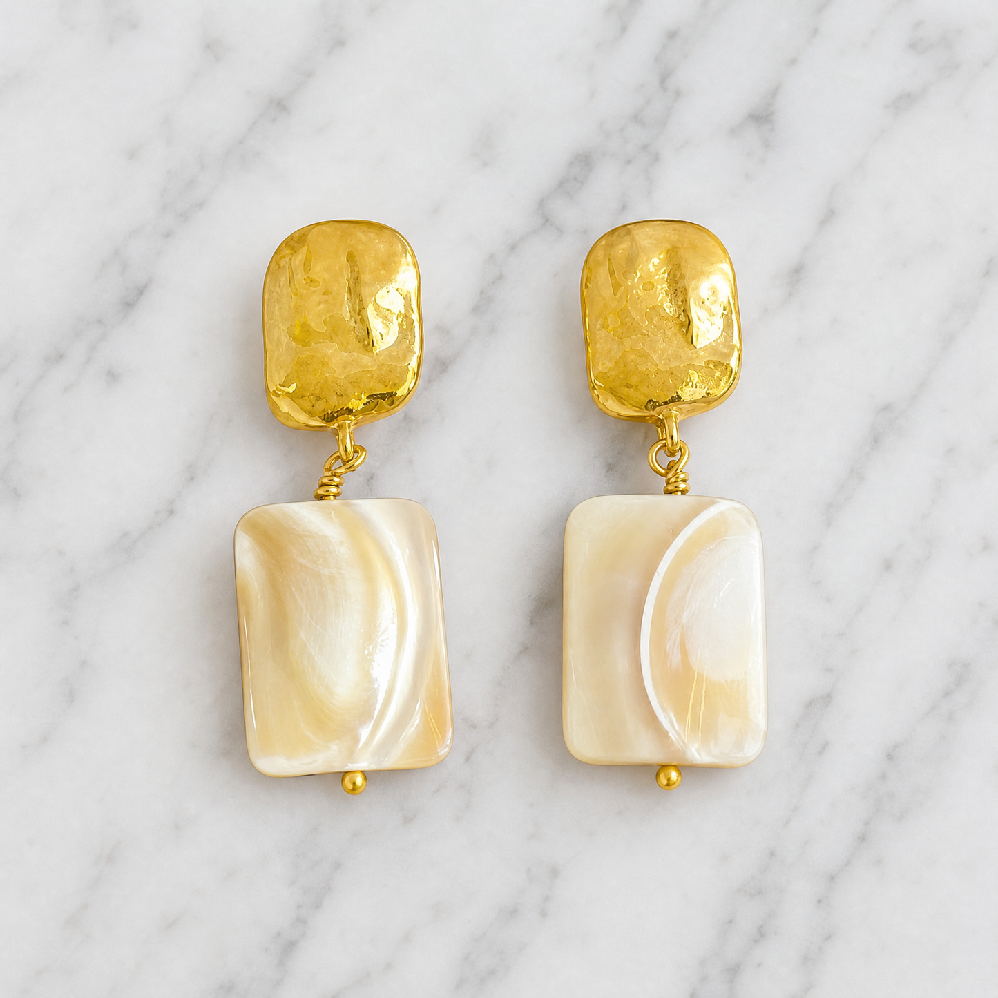 Golden Shell Drop Earrings