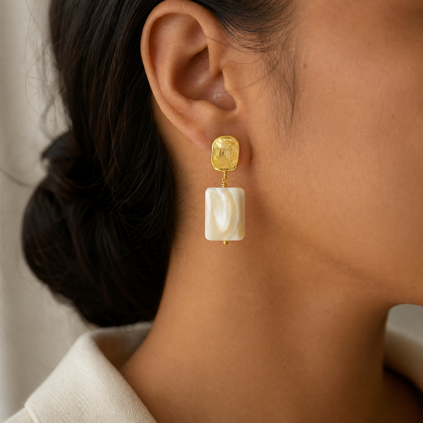 Golden Shell Drop Earrings