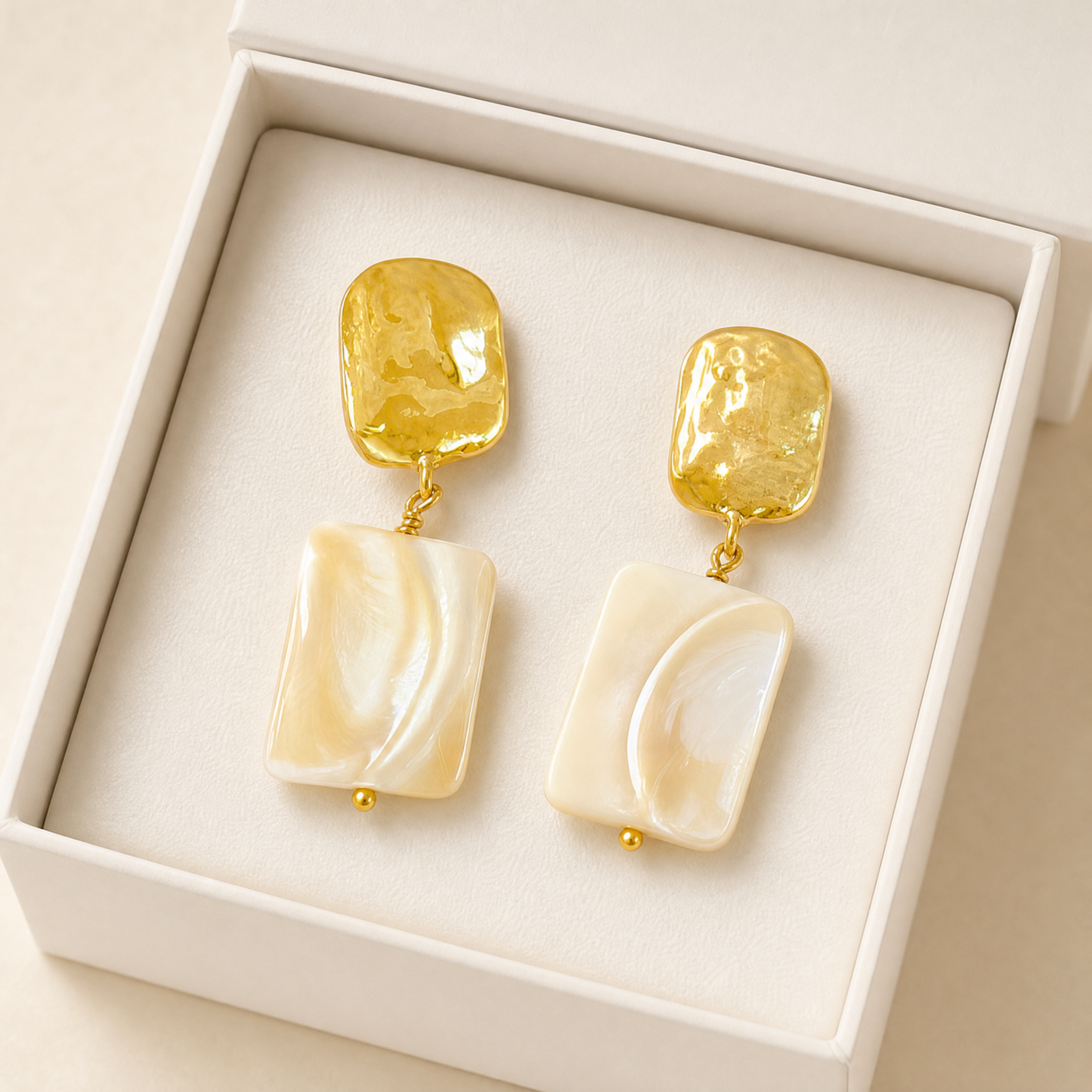 Golden Shell Drop Earrings