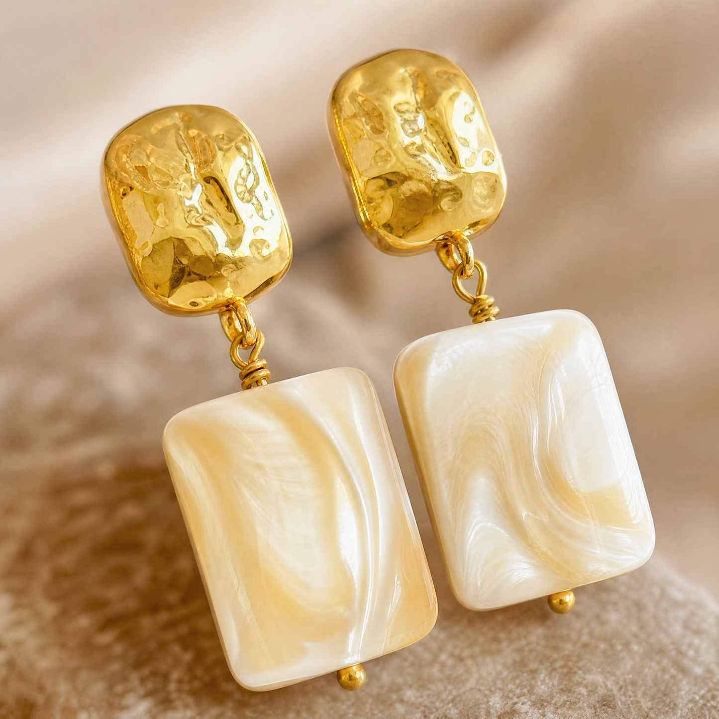 Golden Shell Drop Earrings