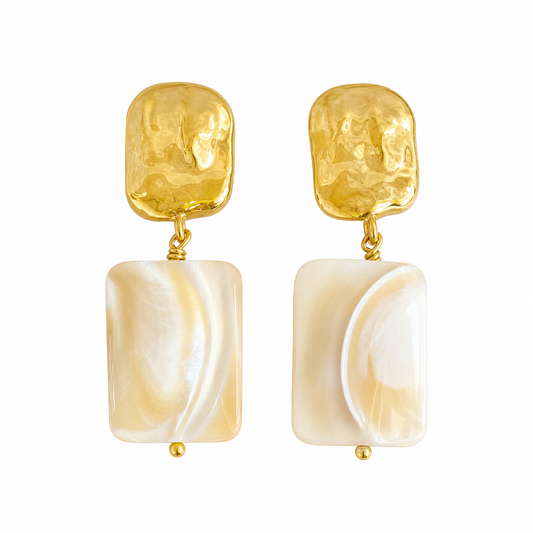 Golden Shell Drop Earrings